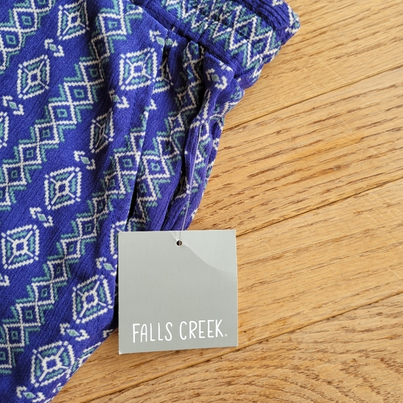 NWT Falls Creek Pull On Pants Women's Blue Purple Flowy Bohemian Size L - Picture 5 of 12